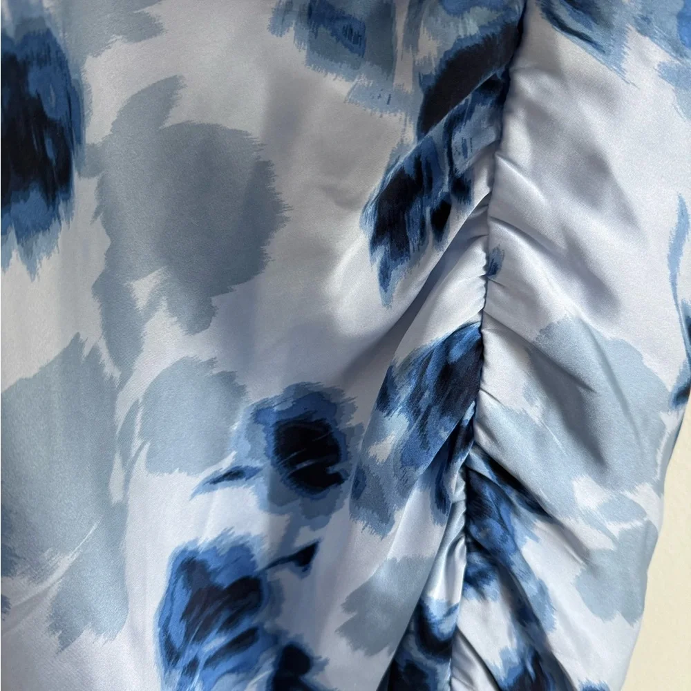 Abercrombie & Fitch Blue Cowl Neck Draped Maxi Dress NWT